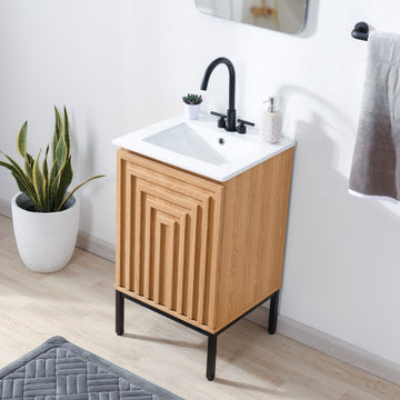 Rowan Geometric Modern Transitional 2-Shelf Bath Vanity Cabinet Only (Sink Basin Not Included) - JONATHAN Y